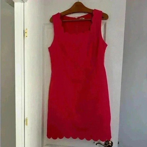 J. Crew  basket weave scalloped edge shiv dress. - Picture 1 of 11